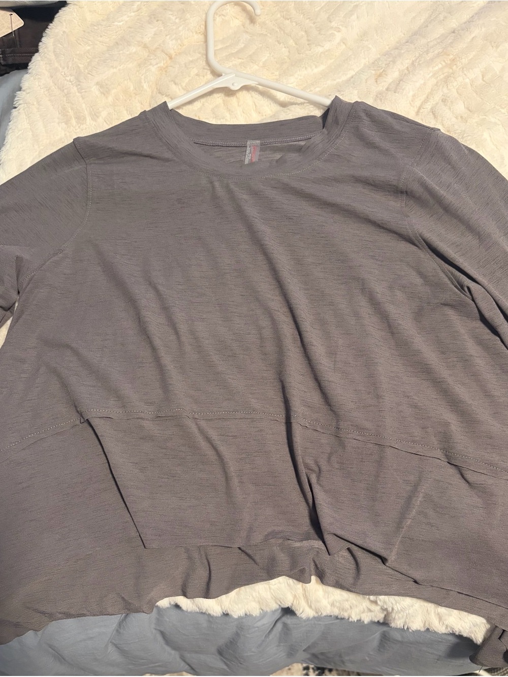 Free People Long Sleeve Crewneck Tee in Gray